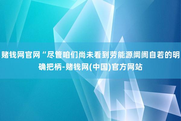 赌钱网官网“尽管咱们尚未看到劳能源阛阓自若的明确把柄-赌钱网(中国)官方网站