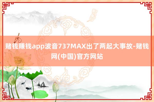 赌钱赚钱app波音737MAX出了两起大事故-赌钱网(中国)官方网站